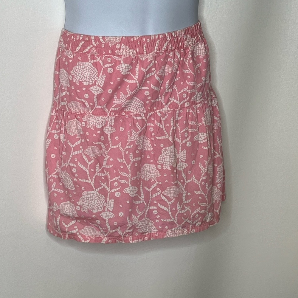 Vineyard vines girls pink white mosaic fish skort sz lg